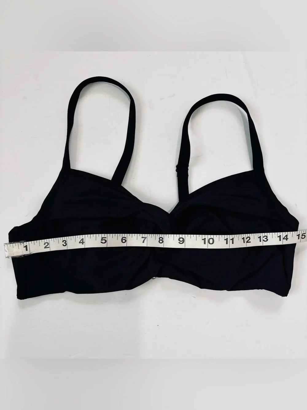 Athleta Hampton Black Twist Front Underwire Padded Beach Swim Bikini Top 34 B/C